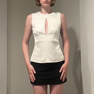 L’Agance White Sleeveless Blouse
